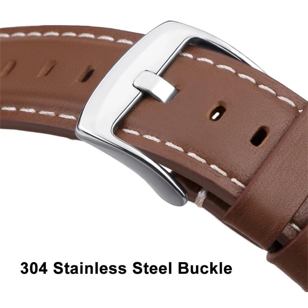 22mm 20mm Leather Strap For Samsung Galaxy Watch 7 6 5 4 3 40mm/44mm S3 Bracelet correa For Galaxy Watch 6 Classic 43 47mm Bands 3