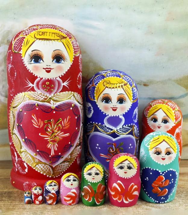 Набор расписных кукол из 10 слоев, расписная поделка, деревянная игрушка в подарок