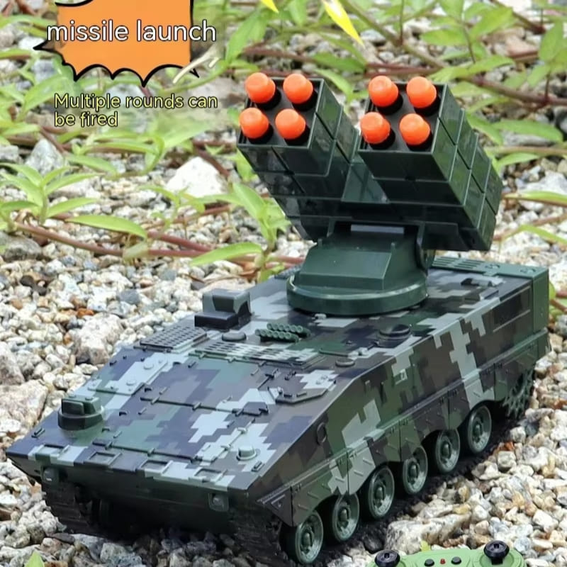 Новый 2.4G RC боевой танк военный симулятор трек ракетная установка электронный звук и свет пульт дистанционного управления игрушка дети стрелялки мальчики подарок