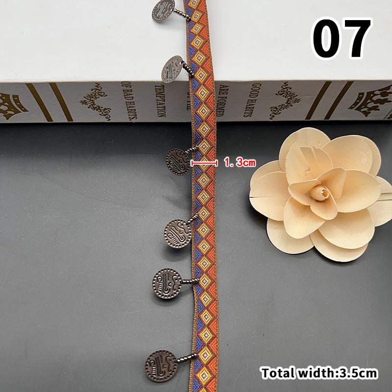 Тканая жаккардовая лента кружево кисточки бахрома геометрический рисунок для бретелей одежды аксессуар тканевые принадлежности DIY шитье 1 ярд