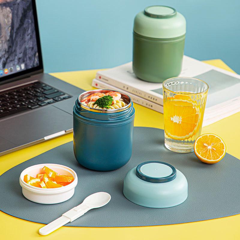 Stainless Steel Vaccum Cup Soup Lunch Box Storage Warmer with Spoon Food Drinking Cup with Spoon Thermal Jar Insulated Soup Thermos Containers Cooler
