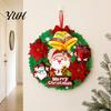 Christmas Wreath Ornaments 3D Pendant with Hanging Rope, Cartoon Garland Ornaments, Tree Decor Lightweight Paper for Holiday Party Home And
