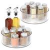 Lazy Susan Organizer Storage Holder Large Capacity Transparent Design 360-Degree Rotatable Countertop