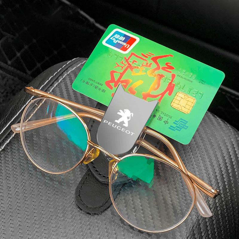 Car Glasses Clip Sun Visor Auto Eyeglasses Holder Cards For Peugeot 408 308 5008 208 2008 3008 Landtrek Rifter 508 108 Valve cap
