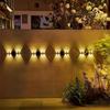 1pc Solar Convex Mirror Wall Lamp LED Outdoor Lighting Decorative Landscape Light Solar Exterior Wall Lamp Garden Wall Light