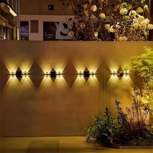 1pc Solar Convex Mirror Wall Lamp LED Outdoor Lighting Decorative Landscape Light Solar Exterior Wall Lamp Garden Wall Light