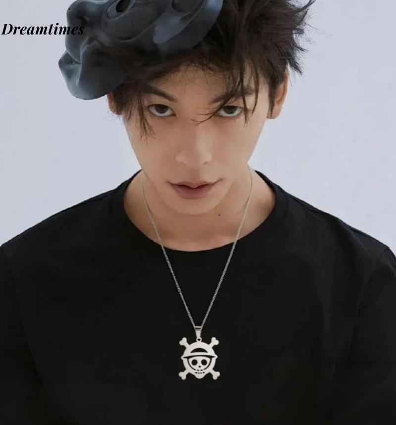 Готическое мужское аниме ожерелье-чокер из нержавеющей стали с лицом скелета, модное украшение в стиле панк, подарок