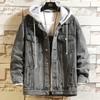 Hooded Denim Jacket Men's Hip Hop Jeans Coat Retro Jean Jacket Street Casual Bomber Jacket Outerwear Hoodies