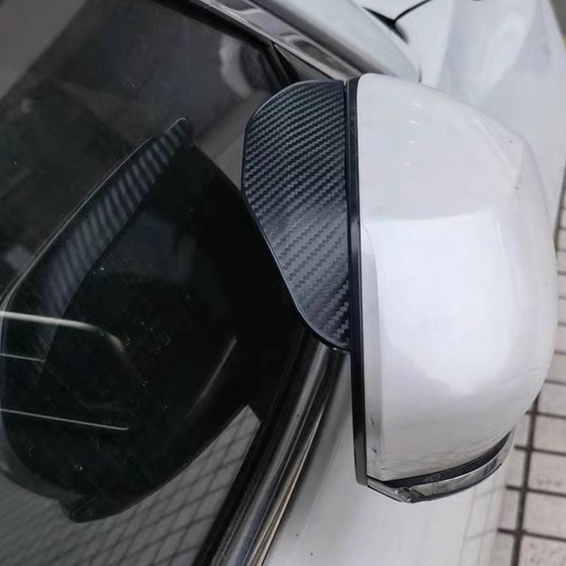 2 шт. черное универсальное зеркало, козырек от дождя, дымозащита, боковое зеркало заднего вида, козырек от дождя, бровей, углеродное волокно, зеркало заднего вида, козырек