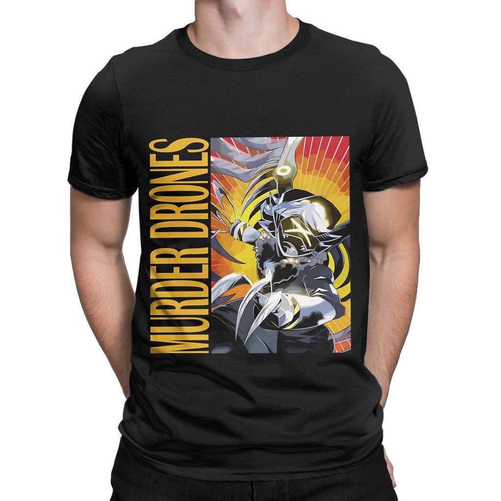 Murder Drones yellow poster Novelty 100% Cotton T-Shirt Murder Drones Tees Tops For Men