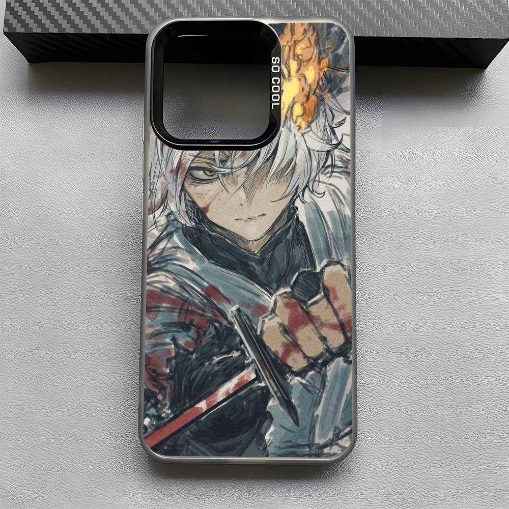 Чехол для телефона с аниме Хеллс Парадайз Jigokuraku Для iPhone 16 15 14 13 12 11 Pro Max Серый Черный Матовый Лазерный Металлик Аврора Funda