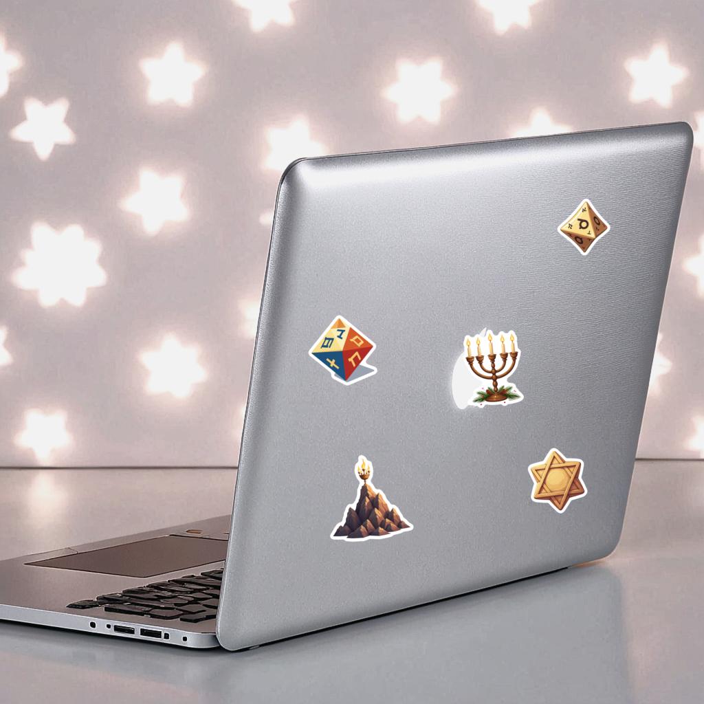 35pcs-70pcs Traditional Je Symbols Stickers Festive Hanukkah Animal Stickers Stationery Stickers For Laptop Motorcycle DIY