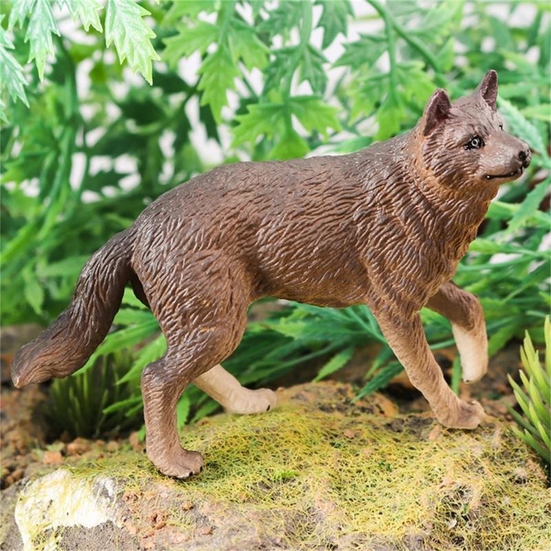 Фигурки волков Набор из 4 шт. Реалистичные фигурки животных для ландшафтных украшений Развивающая игрушка Подарок на день рождения