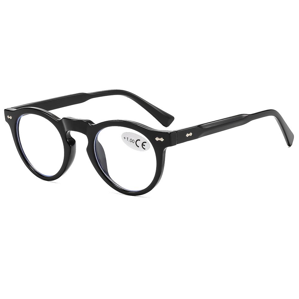 Fashionable Round-frame Reading Glasses High-definition Anti-blue Light Presbyopia Glasses High-end Full-frame Hyperopia Glasses