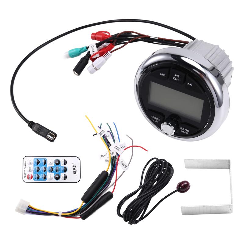 Морская Радиомагнитола Мотолодка Лодка Яхта MP3 Медиаплеер Для UTV ATV RZR Bluetooth AUX FM AM Аудио Приемник
