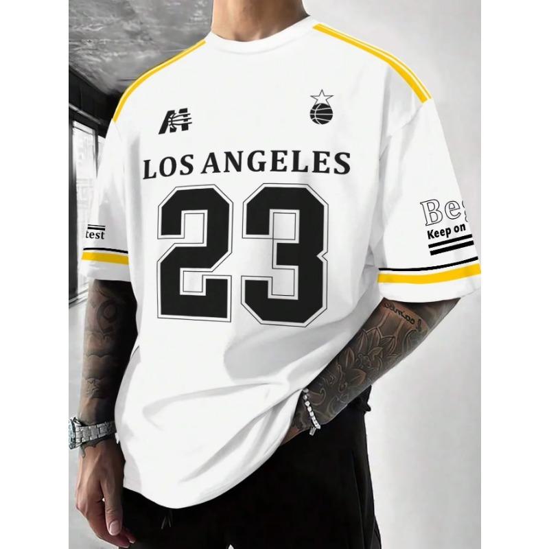 Футболка с принтом Los Angeles Graphic, спортивная женская футболка с коротким рукавом, унисекс, повседневная одежда, летняя мужская гоночная футболка