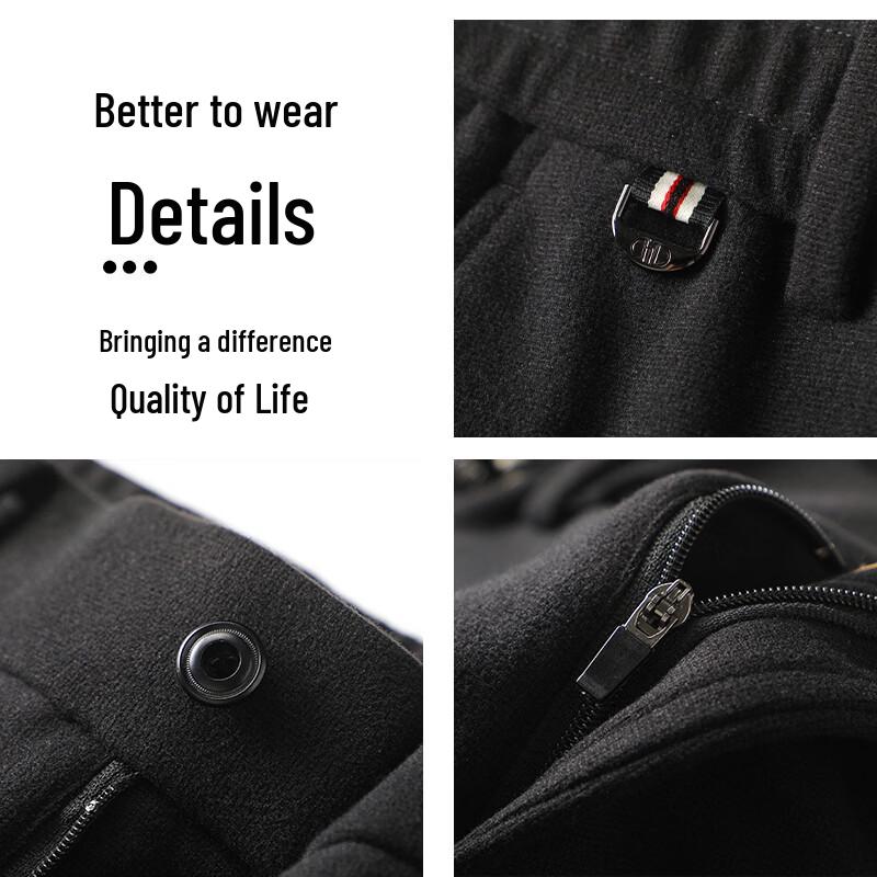 SHANSHAN Men's Business Casual Stretch Knit Straight-Leg Trousers