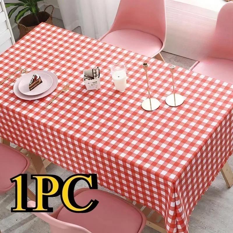 1/3PCS Disposable Checkered Tablecloth Plastic Tablecloth Birthday Party Wedding Picnics Christmas Home Decoration Easy To Clean