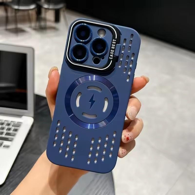 Дышащий мягкий чехол для задней панели для iPhone 17 16 15 14 13 12 11 Pro Max Plus Охлаждающий с теплоотводом Магнитный чехол для телефона для Magsafe