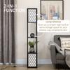 Floor Lamp with Shelves, Modern Tall Standing Lamps with Fabric Lampshade, Chain Switch and Dual Light for Living Room, Bedroom, Bulb not Included