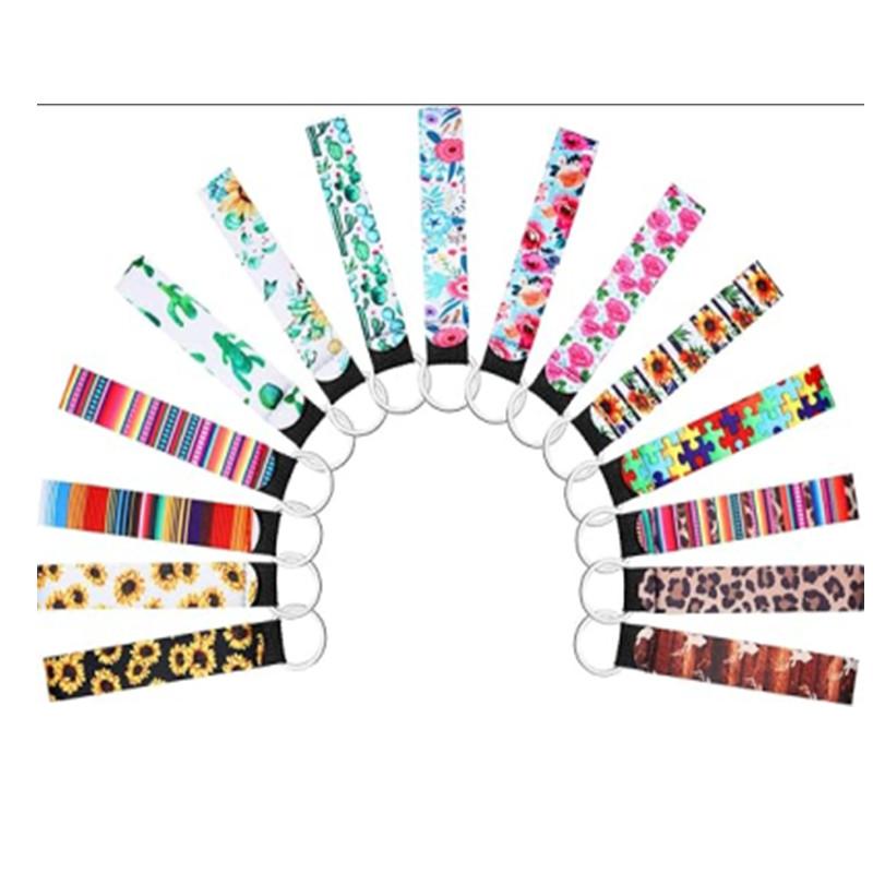 15Pieces Neoprene Wristlet Keychain Multicolor Hand Wrist Lanyard Key Chain Holder Wrist Strap Keychain for Women Girls Car Keys