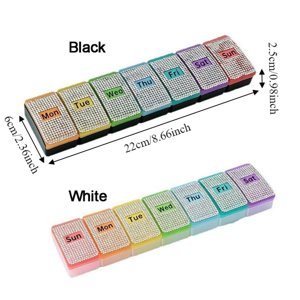 Sealed 7 Day Pill Case 7 Grids Pill Dispenser Portable Vitamin Storage Container Travel