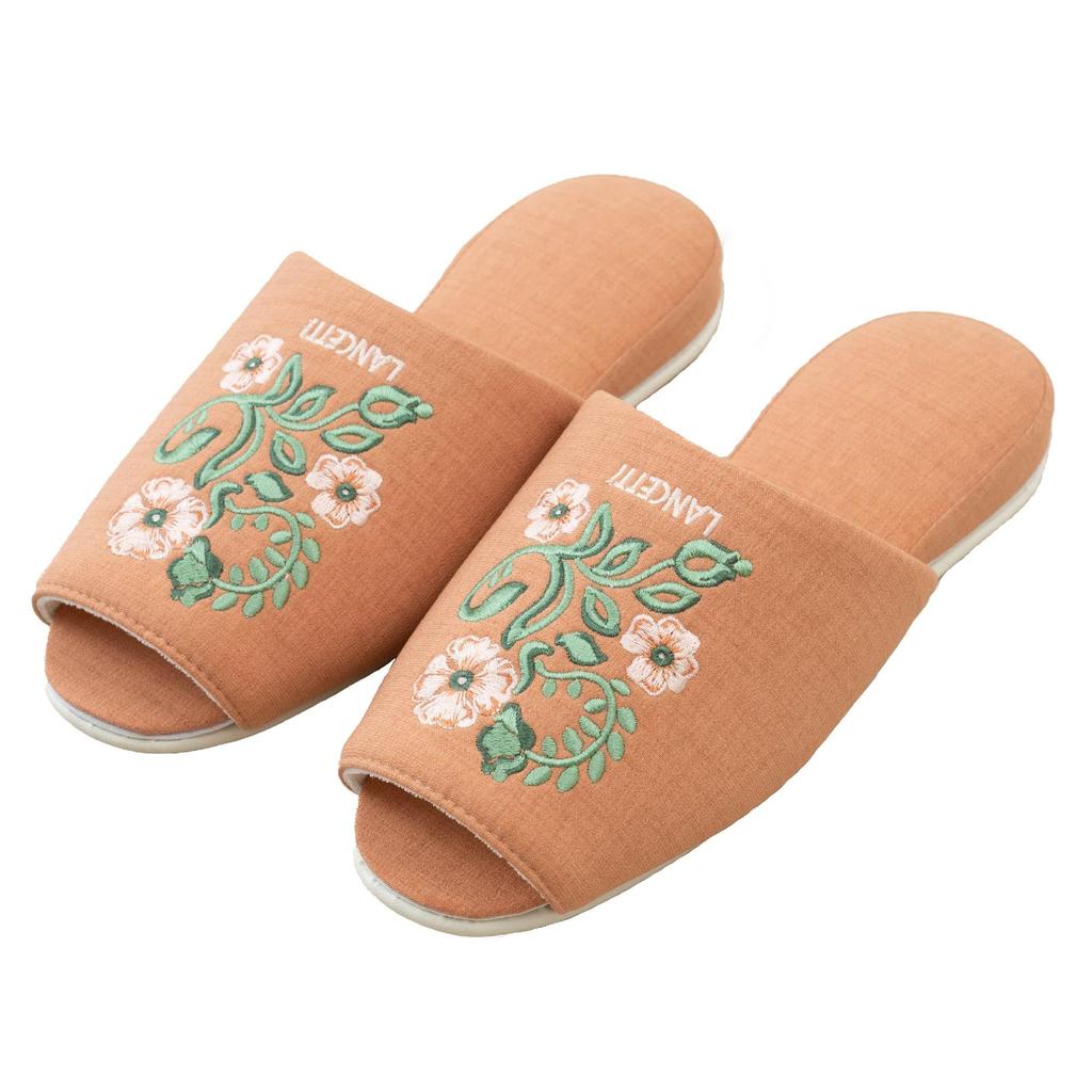 LANCETTI Senko Liguria Size 47171 Slippers, 23.5-25cm, Orange,