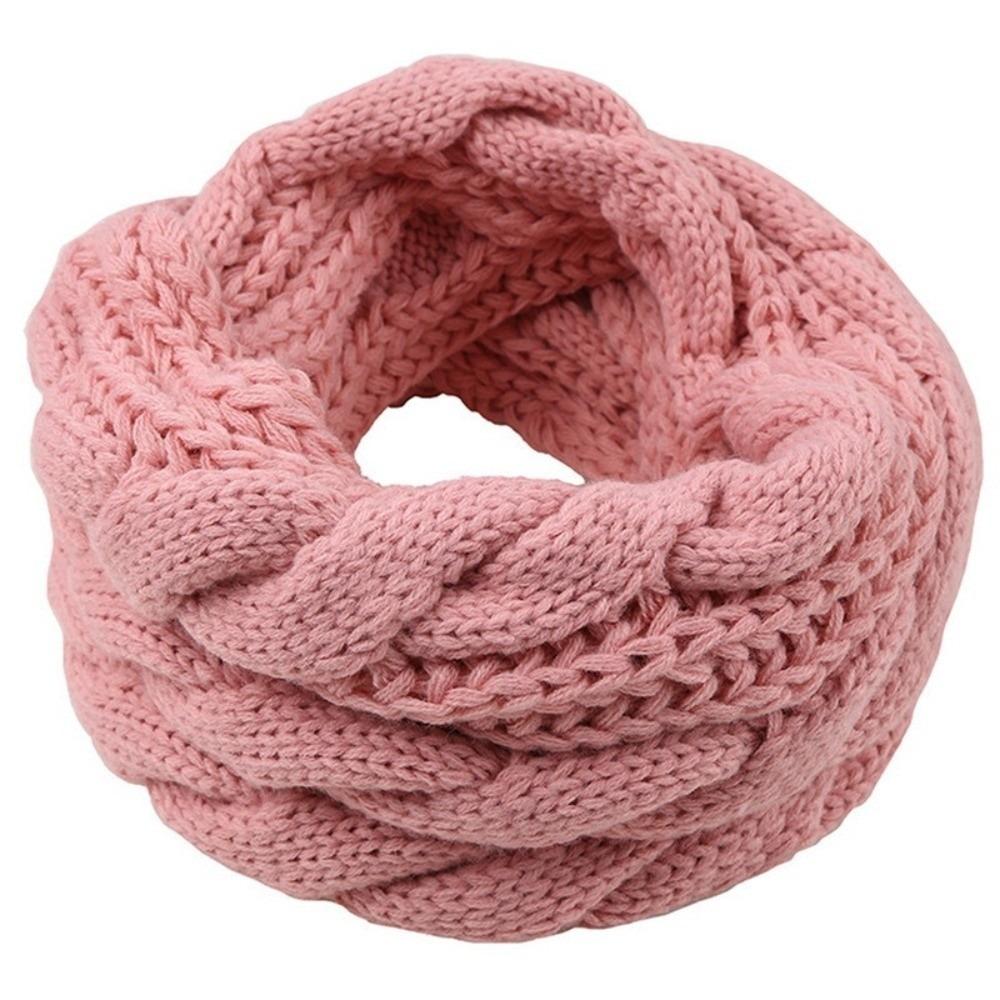 Solid Color Knitted Scarf Neck Wraps Warm Scarves Simple Wool Bib Women