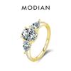 MODIAN 925 Sterling Silver High Quality Luxury Sparkling Zirconia Finger Ring For Women Classic Wedding Engagement Jewelry
