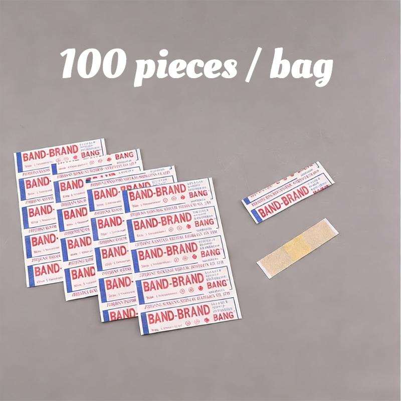 100Pcs Waterproof Breathable Sticky Plaster Outdoor Camping Medical Bandage Hemostatic Dressing Patch Family Reserve Band Aid