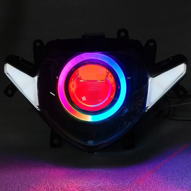 Светодиодная фара Suzuki GSX250R Angel Eye в сборе с Bi-LED линзой проектора.