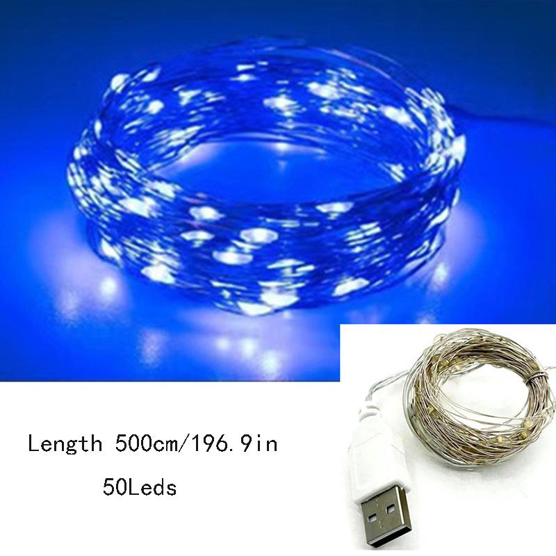 3/5/10 м фестивальные светильники, рождественские светодиодные струны, USB, медная проволока, гирлянды, украшения