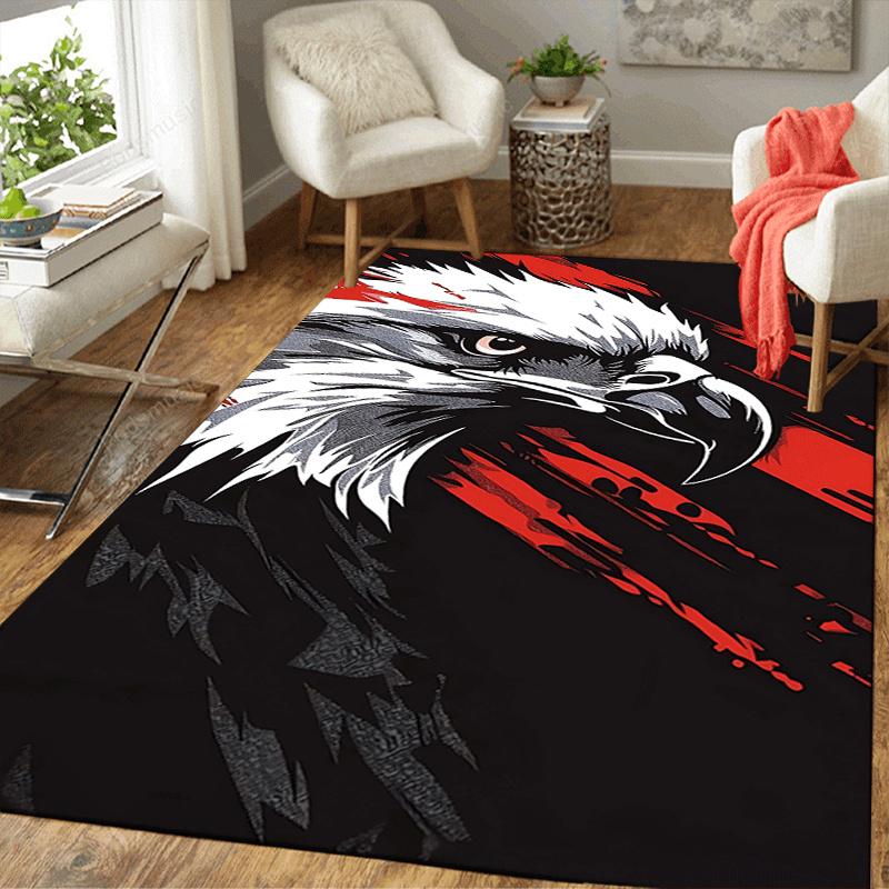 1pc Handsome Eagle Pattern Area Rug, Anti Slip Non Shedding Stain Resistant Carpet