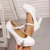 Ladies Shoes On Sale 2025 New Elegant Women's High Heels Shoe with Ankle Strap Platform Shallow Plus Size Women Zapatos