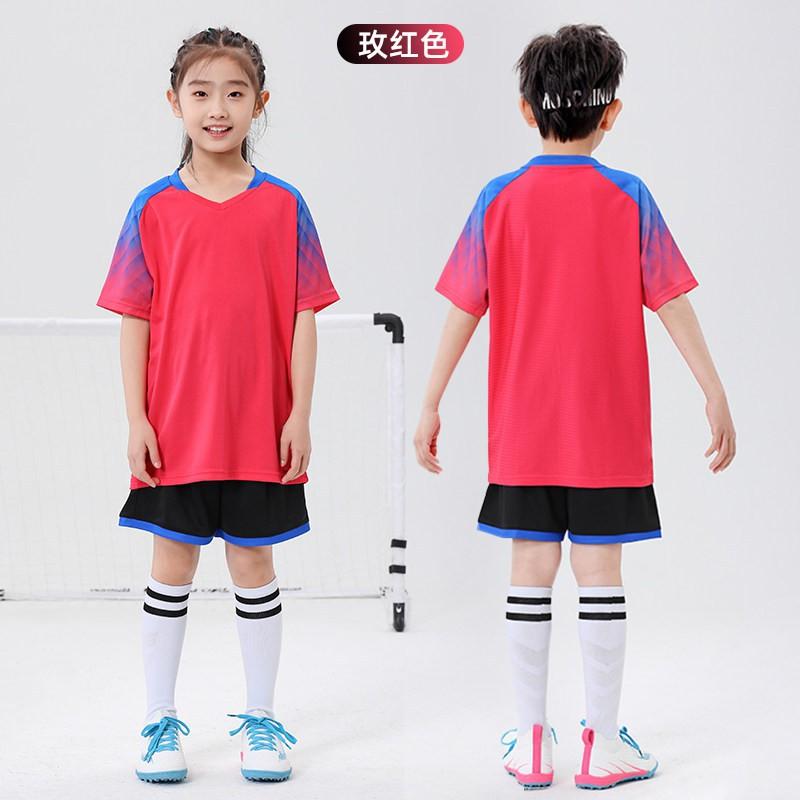 Kids Soccer Uniform Set Quick Dry Breathable Training Match Jersey Short Sleeve Sportswear Boys Girls