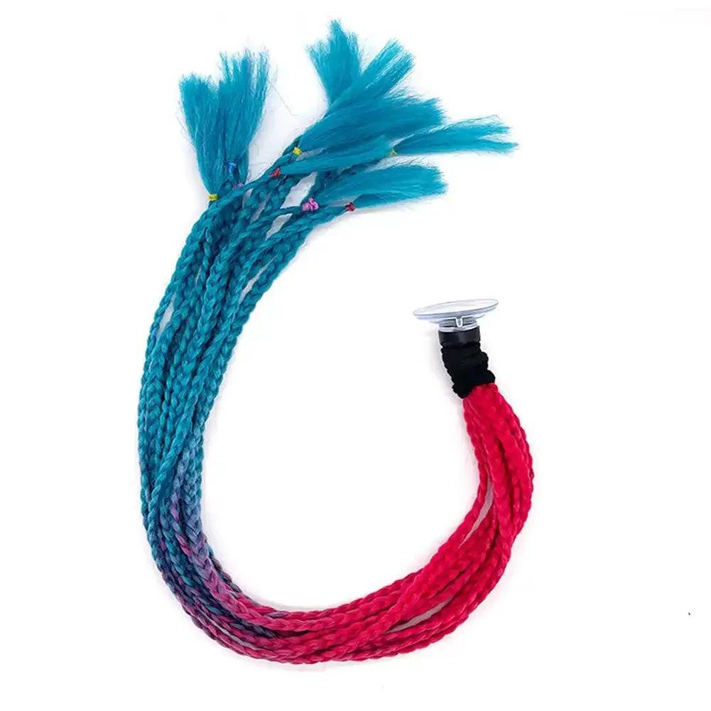 Дреды для шлема, косички для мотоцикла, грязная косичка, градиентная синтетическая косичка с присоской