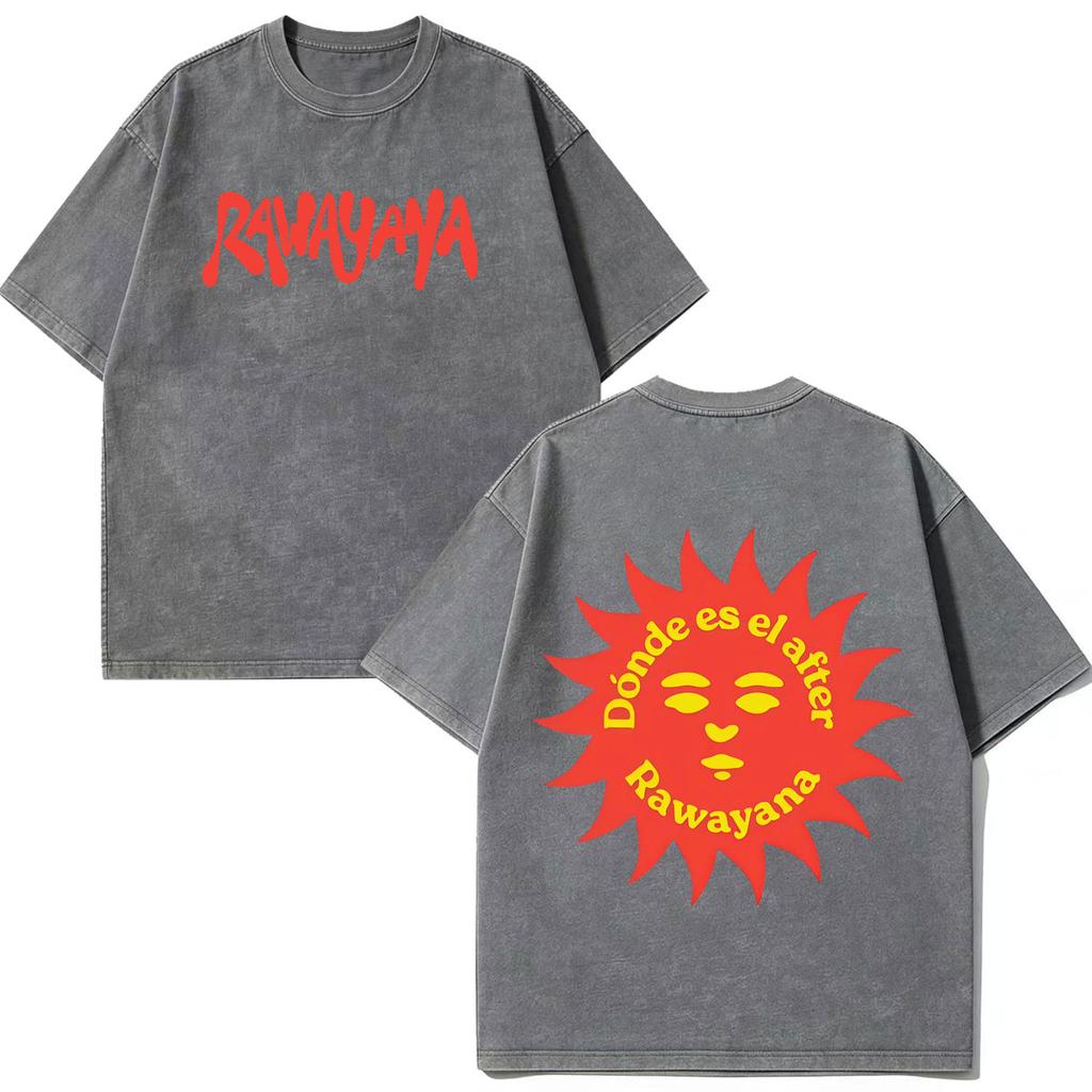 Rawayana Donde Es El After Album Merch T Shirt Men Women Fashion Hip Hop Tshirt Casual Cotton Loose Vintage Washed T Shirts