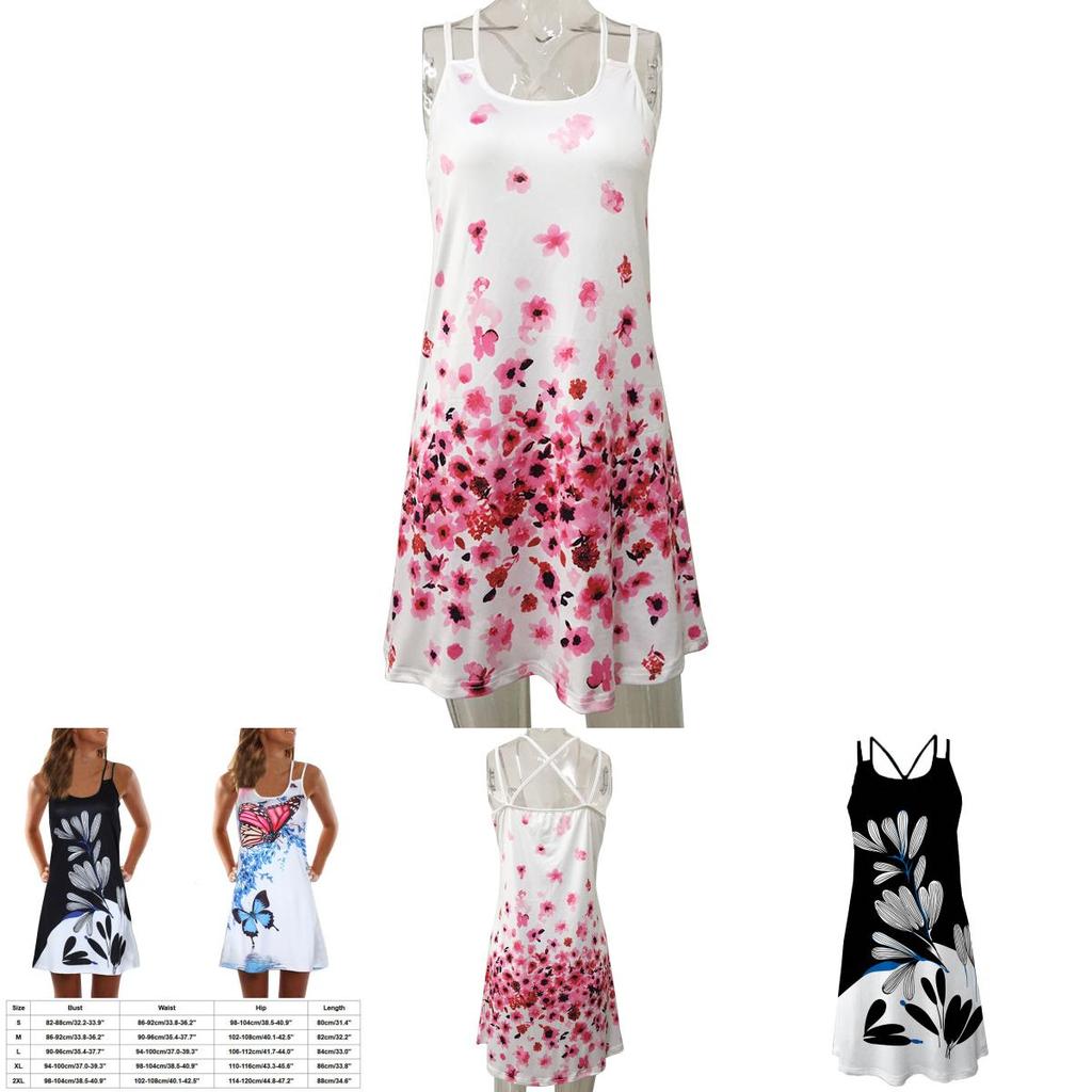 Элегантное женское летнее винтажное пляжное платье-майка без рукавов с 3D цветочным принтом в стиле бохо