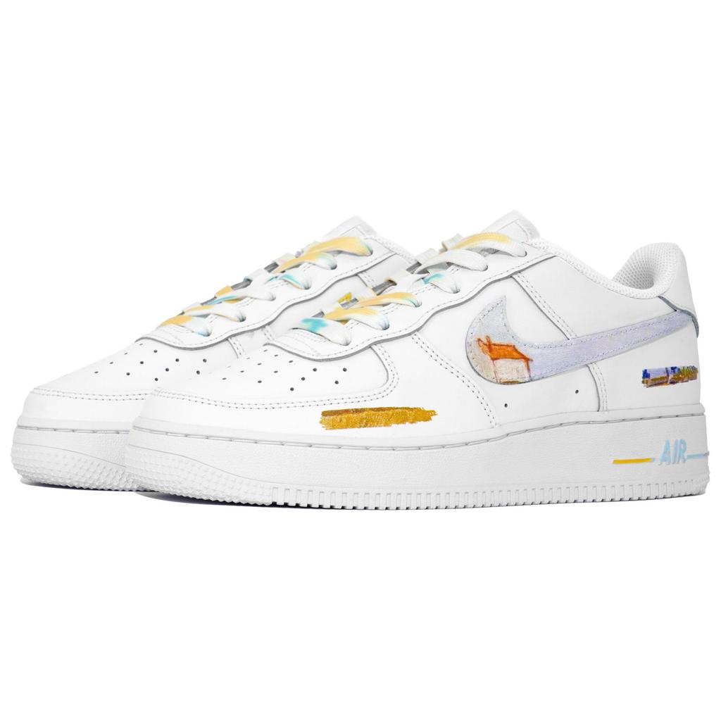 Nike Air Force 1 Калейдоскоп Художественный Момент Ван Гог Пшеничное Поле Коробка Низкие Кеды для Скейтборда Унисекс Белый CW2288-111(Team113-S-BOX)