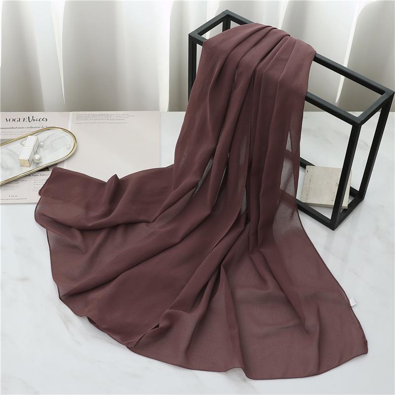 Summer Long Silk Scarf For Women Large Shawl Wrap Headband Solid Design Hijab Beach Stoles Female Foulard Echarpe Bandana