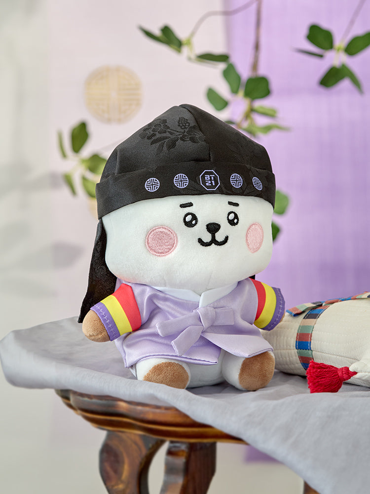 BT21 RJ BABY Премиальная K-издание Сидящая плюшевая игрушка (Ханбок Версия Зайчик)