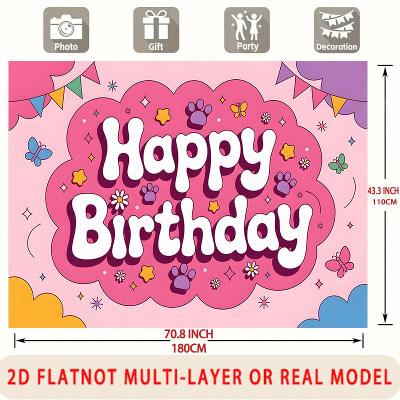 Party Backdrop Happy Birthday Birthday Stars Photo Booth Background Front Door Decor