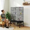 Bird Cage Including Perches, Bird Toy, Removable Bottom Tray, Black