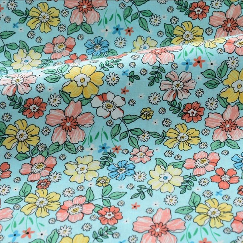 Классика Пасторальный Цветочный Поплин Хлопковая Ткань DIY Детская Одежда Ткань Сделать Постельное Белье Лоскутное Одеяло Украшение Домашняя Швейная Ткань