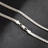 925 Silver Christmas Gifts European Style Retro 5MM Flat Chain Necklace Fashion For Man Women Jewelry