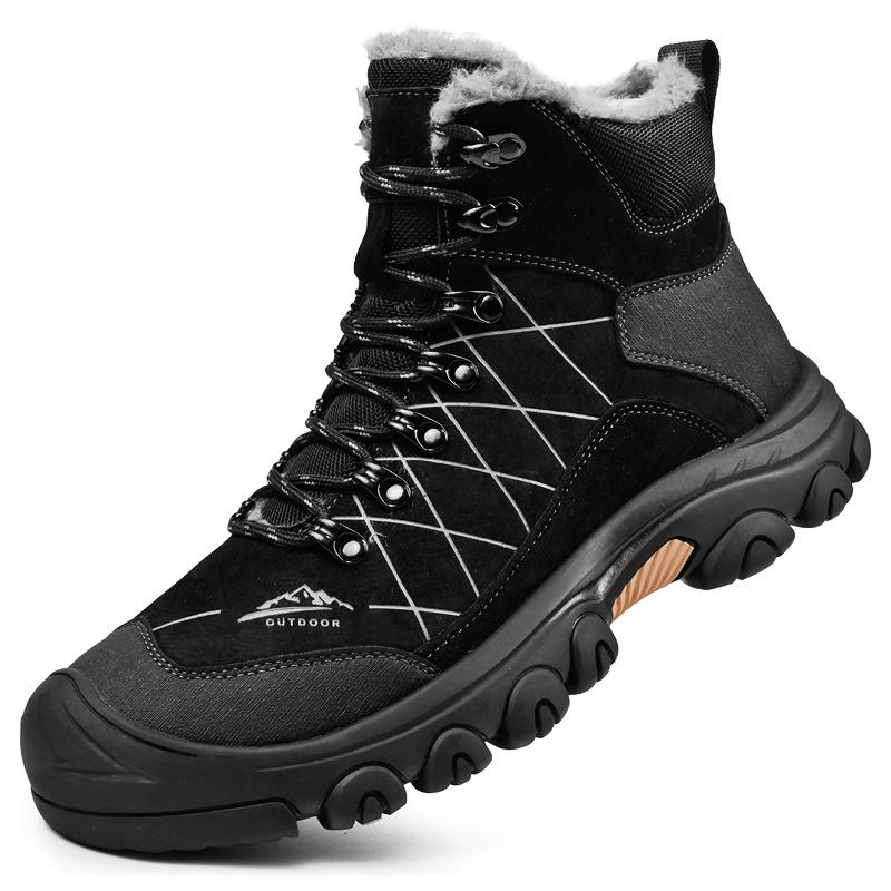 Unisex Warm Lined Outdoor Thick Sole Boots High Top Shoes Fashion Style Winter Walking and Commuting Casual Outdoor Travel Sizes 38-46