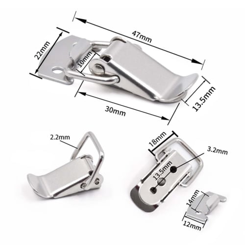 Snap Lock [10-Pack] Stainless Steel Toggle Latch, Screw-in Security Lock, Drawer Latch