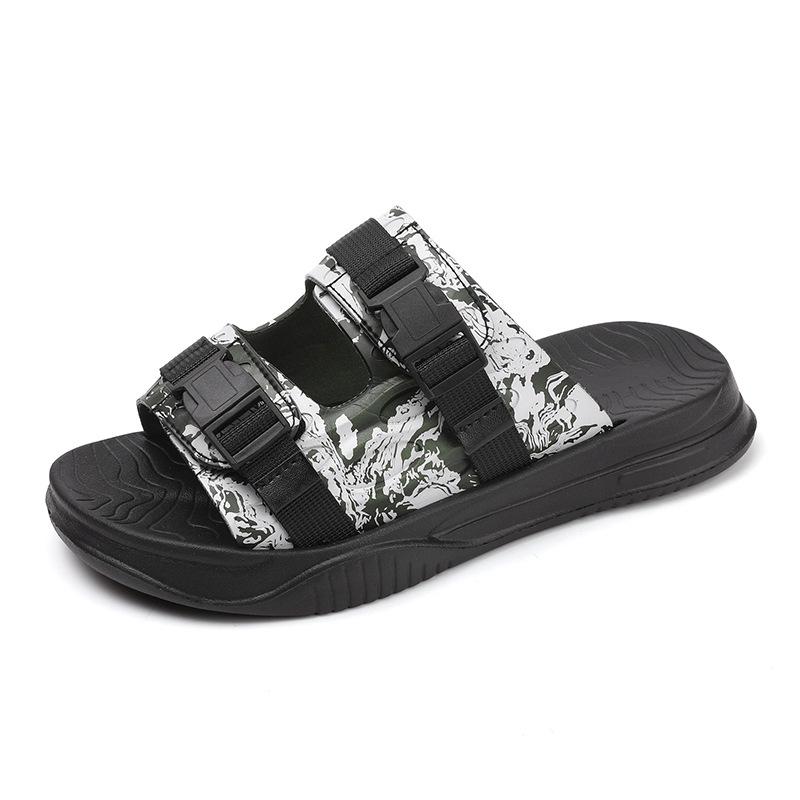 Camouflage Sandals Men'S Summer Wear Youth Sports Leisure Roman Cool Slippers Thick-Soled Non-Slip One-Word Beach Shoes