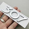 For Peugeot 308 307 301 Car Sticker Emblem Badge Logo Rear Trunk Hood Auto s Decal Black Chrome Lettering Exterior Accessories