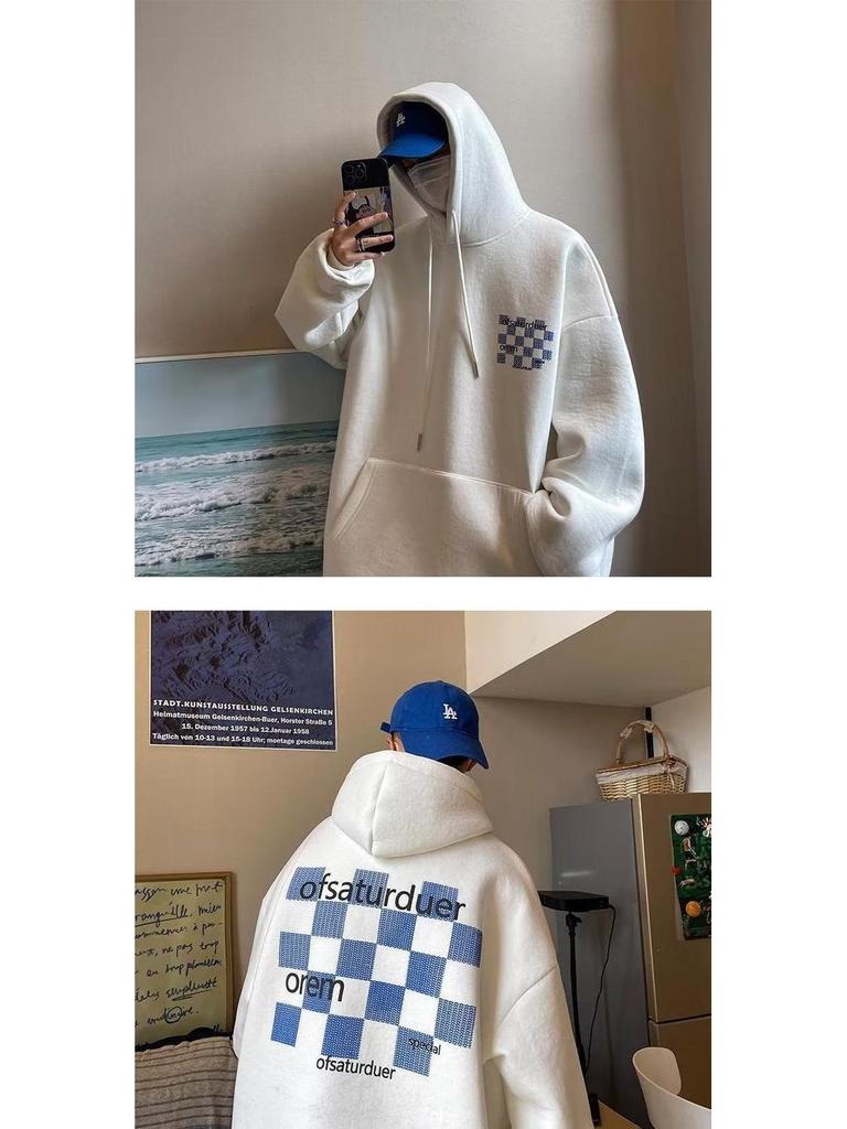 Мужская толстовка с капюшоном в стиле Гонконга большого размера — модная американская толстовка для весны и осени